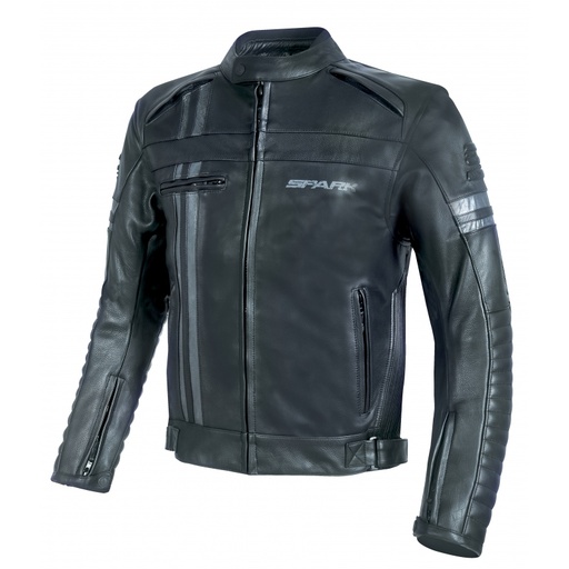 Jachetă moto din piele pentru bărbați SPARK BRONO EVO, neagră